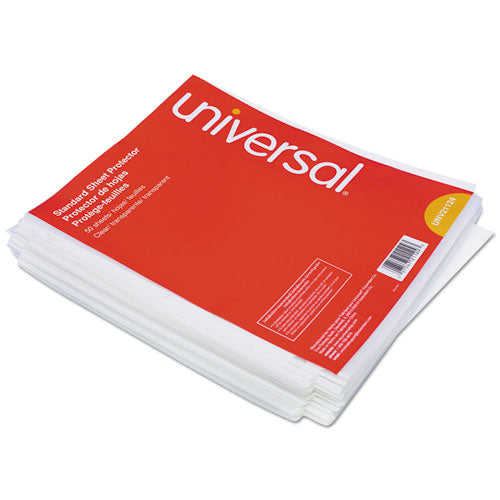 Universal Top-Load Poly Sheet Protectors, Standard Gauge, Letter, Clear, 50-Pack UNV21124