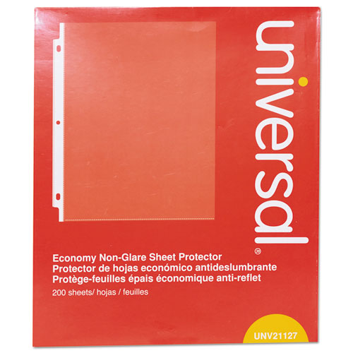 Universal Top-Load Poly Sheet Protectors, Nonglare, Economy, Letter, 200-Box UNV21127