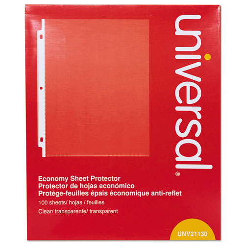 Universal Top-Load Poly Sheet Protectors, Economy, Letter, 100-Box UNV21130