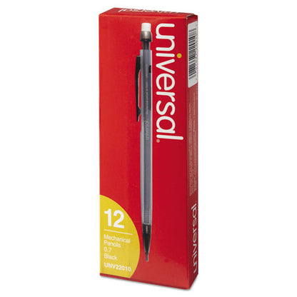 Universal Mechanical Pencil, 0.7 mm, HB (#2.5), Black Lead, Smoke Barrel, Dozen UNV22010