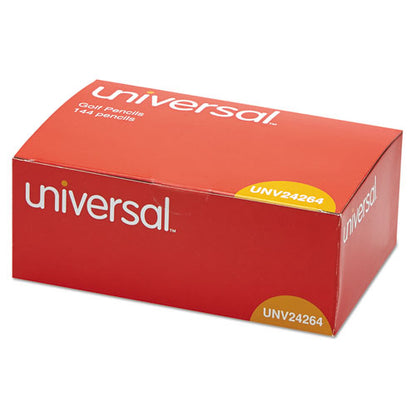 Universal Golf and Pew Pencil, HB (#2), Black Lead, Yellow Barrel, 144-Box UNV24264
