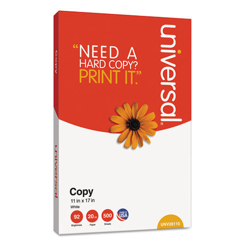 Universal Copy Paper 92 Bright 20lb 11 X 17 White (2500 Sheets) UNV28110