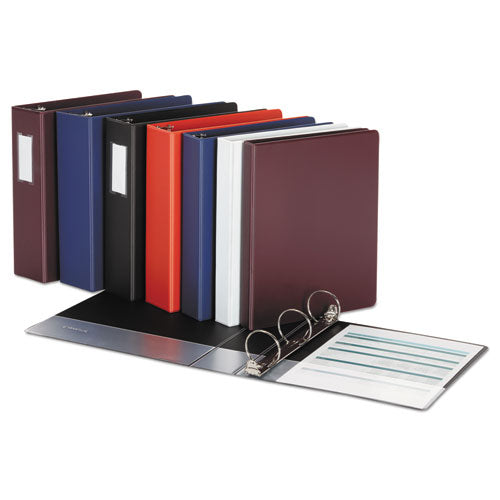 Universal Economy Non-View Round Ring Binder, 3 Rings, 0.5" Capacity, 11 x 8.5, Red UNV30403