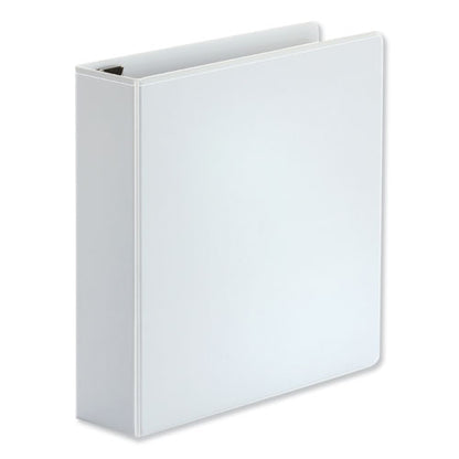 Universal Deluxe Easy-to-Open D-Ring View Binder, 3 Rings, 2" Capacity, 11 x 8.5, White UNV30732