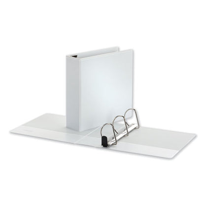 Universal Deluxe Easy-to-Open D-Ring View Binder, 3 Rings, 3" Capacity, 11 x 8.5, White UNV30752