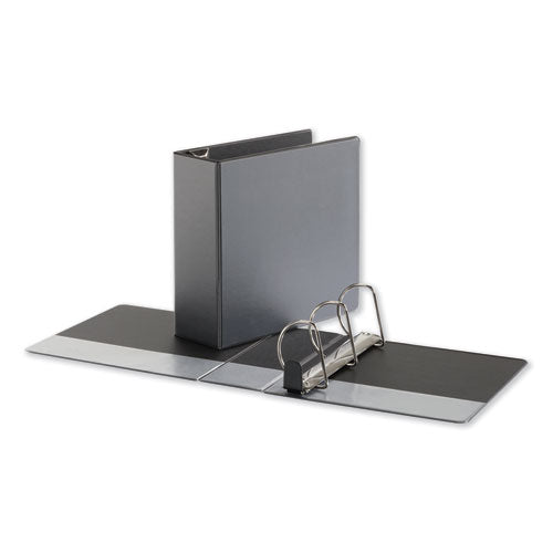 Universal Deluxe Easy-to-Open D-Ring View Binder, 3 Rings, 4" Capacity, 11 x 8.5, Black UNV30753