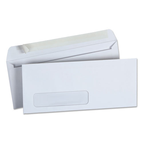 Universal Peel Seal Strip Business Envelope, #10, Square Flap, Self-Adhesive Closure, Lower Left Window, 4.13 x 9.5, White, 500-Box UNV36005