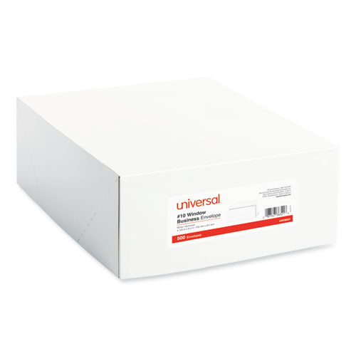 Universal Business Envelope, #10, Monarch Flap, Gummed Closure, 4.13 x 9.5, White, 500-Box UNV36321