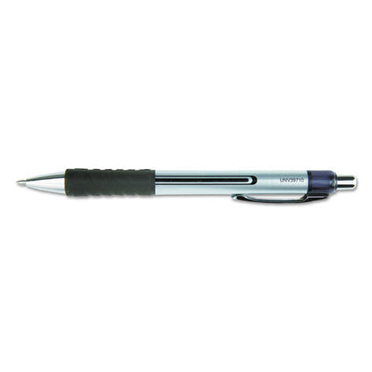 Universal Comfort Grip Gel Pen, Retractable, Medium 0.7 mm, Black Ink, Silver Barrel, Dozen 39720