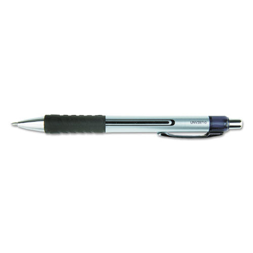 Universal Comfort Grip Gel Pen, Retractable, Medium 0.7 mm, Black Ink, Silver Barrel, 36-Pack 39724