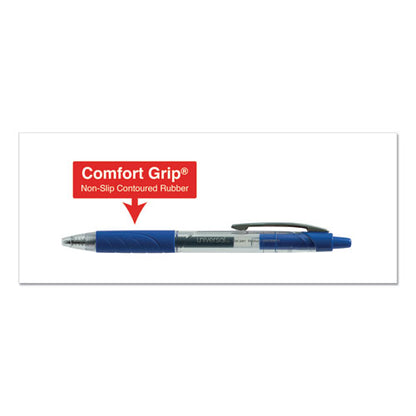 Universal Comfort Grip Gel Pen, Retractable, Medium 0.7 mm, Blue Ink, Clear-Blue Barrel, 36-Pack UNV39911