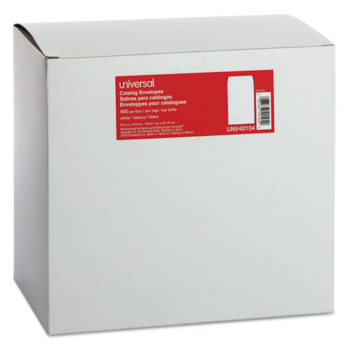 Universal Catalog Envelope, #1 3-4, Square Flap, Gummed Closure, 6.5 x 9.5, White, 500-Box UNV40104