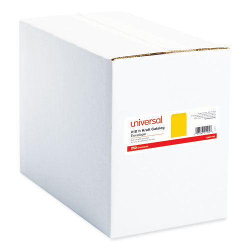 Universal Catalog Envelope, #10 1-2, Square Flap, Gummed Closure, 9 x 12, Brown Kraft, 250-Box UNV41105