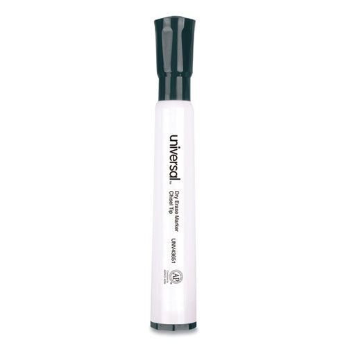 Universal Dry Erase Marker, Broad Chisel Tip, Black, Dozen UNV43651
