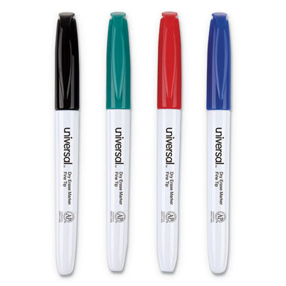 Universal Pen Style Dry Erase Marker, Fine Bullet Tip, Assorted Colors, 4-Set UNV43670