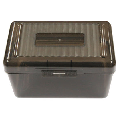 Universal Plastic Index Card Boxes, Holds 300 3 x 5 Cards, 5.63 x 3.25 x 3.75, Translucent Black UNV47286