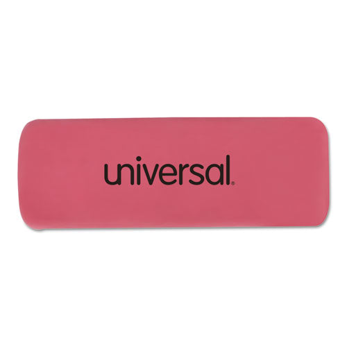Universal Bevel Block Erasers, For Pencil Marks, Rectangular Block, Small, Pink, 20-Pack UNV55120