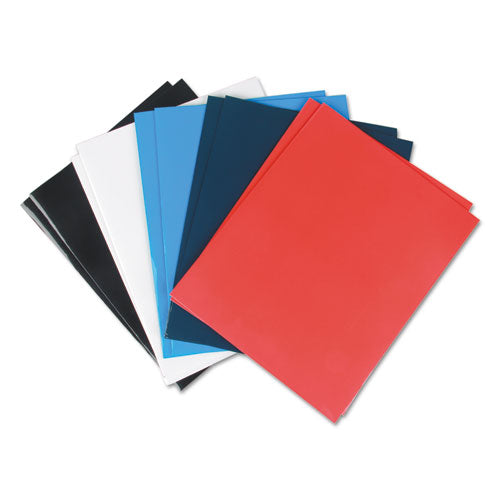 Universal Laminated Two-Pocket Folder, Cardboard Paper, 100-Sheet Capacity, 11 x 8.5, Assorted, 25-Box UNV56426
