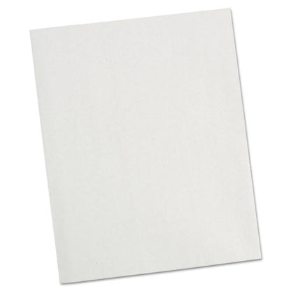 Universal Two-Pocket Portfolio, Embossed Leather Grain Paper, 11 x 8.5, White, 25-Box UNV56604