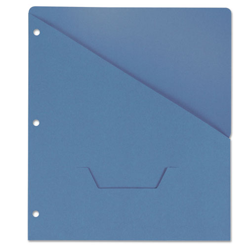 Universal Slash-Cut Pockets for Three-Ring Binders, Jacket, Letter, 11 Pt., Blue, 10-Pack UNV61681T
