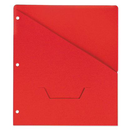 Universal Slash-Cut Pockets for Three-Ring Binders, Jacket, Letter, 11 Pt., White, 10-Pack UNV61687