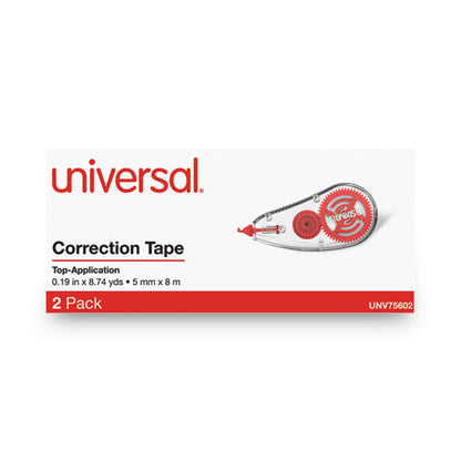 Universal Correction Tape Dispenser, Non-Refillable, 1-5" x 315", 2-Pack UNV75602