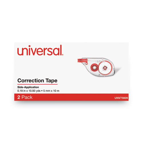 Universal Side-Application Correction Tape, 1-5" x 393", 2-Pack UNV75609