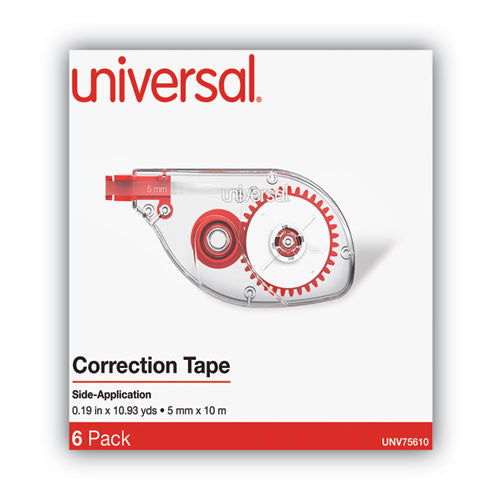 Universal Side-Application Correction Tape, 1-5" x 393", 6-Pack UNV75610