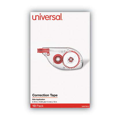 Universal Side-Application Correction Tape, Non-Refillable, 1-5" x 393", 10-Pack UNV75612