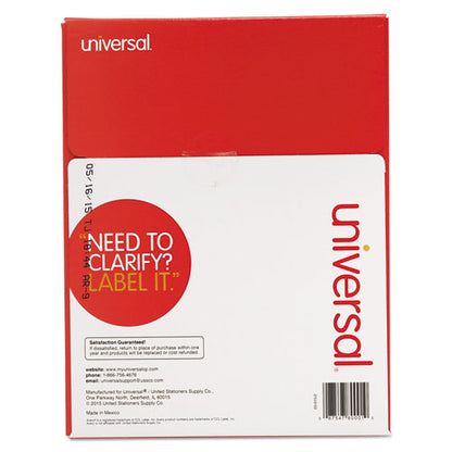 Universal White Labels, Inkjet-Laser Printers, 0.5 x 1.75, White, 80-Sheet, 100 Sheets-Box UNV80001