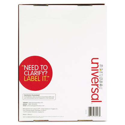 Universal White Labels, Inkjet-Laser Printers, 1.33 x 4, White, 14-Sheet, 250 Sheets-Box UNV80003