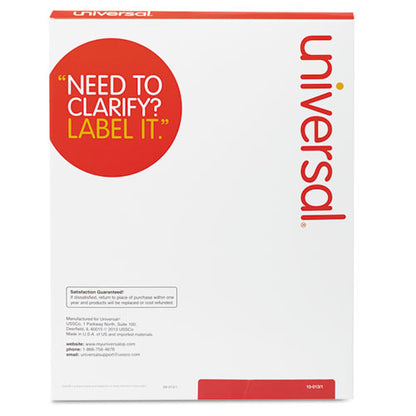 Universal White Labels, Inkjet-Laser Printers, 1.33 x 4, White, 14-Sheet, 100 Sheets-Box UNV80106