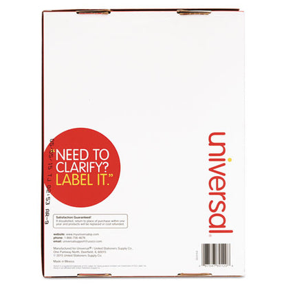 Universal White Labels, Inkjet-Laser Printers, 1 x 2.63, White, 30-Sheet, 250 Sheets-Pack UNV80120