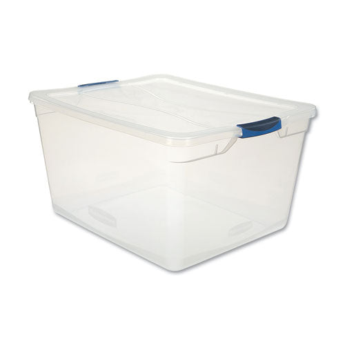 Rubbermaid Clever Store Basic Latch-Lid Container, 71 qt, 18.63" x 23.5" x 12.25", Clear RMCC710000