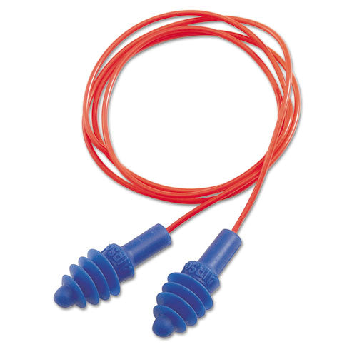 Howard Leight by Honeywell DPAS-30R AirSoft Multiple-Use Earplugs, 27NRR, Red Polycord, Blue, 100-Box DPAS-30R