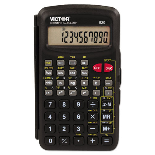 Victor 920 Compact Scientific Calculator with Hinged Case,10-Digit, LCD 920