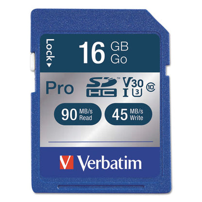 Verbatim 16GB Pro 600X SDHC Memory Card, UHS-I V30 U3 Class 10 98046