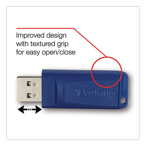 Verbatim Classic USB 2.0 Flash Drive, 8 GB, Blue, 5-Pack 99121