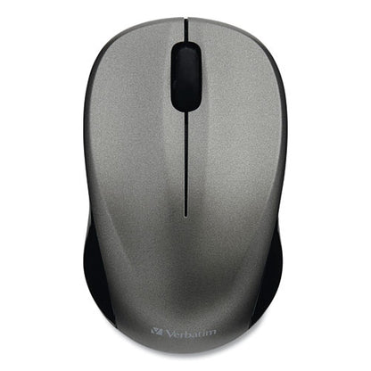 Verbatim Silent Wireless Blue LED Mouse, 2.4 GHz Frequency-32.8 ft Wireless Range, Left-Right Hand Use, Graphite 99769