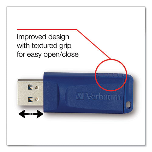 Verbatim Classic USB 2.0 Flash Drive, 16 GB, Blue, 5-Pack 99810