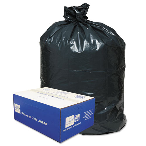 Classic Linear Low-Density Can Liners, 56 gal, 0.9 mil, 43" x 47", Black, 100-Carton WEBWRM48