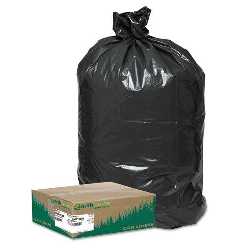 Earthsense Commercial Linear Low Density Large Trash and Yard Bags, 33 gal, 0.9 mil, 32.5" x 40", Black, 80-Carton RNW1TL80V