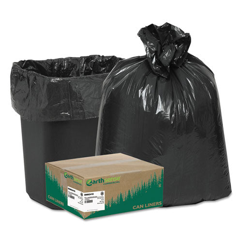 Earthsense Commercial Linear Low Density Recycled Can Liners, 10 gal, 0.85 mil, 24" x 23", Black, 500-Carton RNW2410