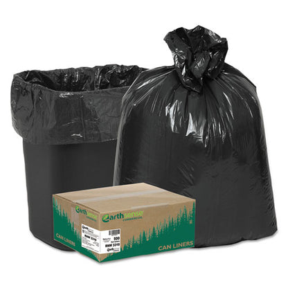 Earthsense Commercial Linear Low Density Recycled Can Liners, 16 gal, 0.85 mil, 24" x 33", Black, 500-Carton RNW3310