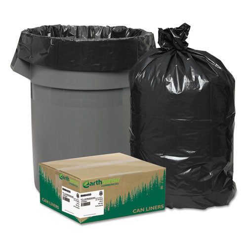 Earthsense Commercial Linear Low Density Recycled Can Liners, 33 gal, 1.25 mil, 33" x 39", Black, 100-Carton RNW4050
