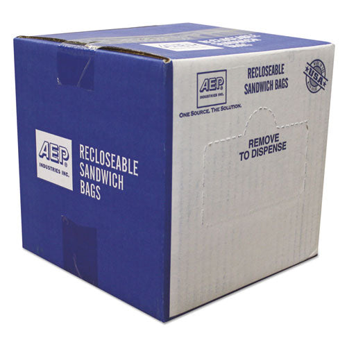 Handi-Bag Recloseable Zipper Seal Sandwich Bags, 1.15 mil, 6.5" x 5.88", Clear, 500-Box WBIZIP1SS500