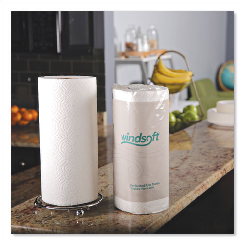 Windsoft Kitchen Roll Towels, 2 Ply, 11 x 8.8, White, 100-Roll WIN1220RL