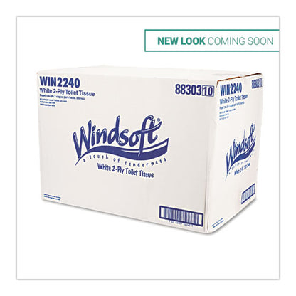 Windsoft Bath Toilet Tissue Paper 2 Ply 500 Sheets White (96 Rolls) WIN2240B