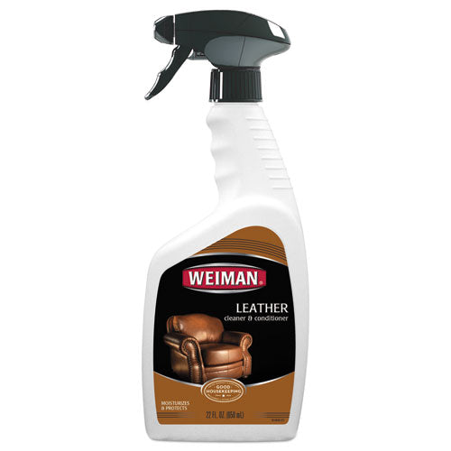 Weiman Leather Cleaner and Conditioner, Floral Scent, 22 oz Trigger Spray Bottle, 6-CT 107