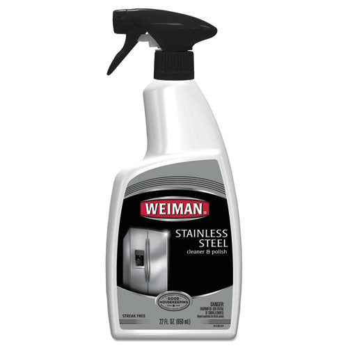 Weiman Stainless Steel Cleaner and Polish, Floral Scent, 22 oz Spray Bottle, 6-Carton 108A